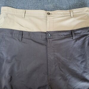 Lot of 2 Chaps Golf Mens Cargo Shorts Size 40 Tan Black Performance Stretch